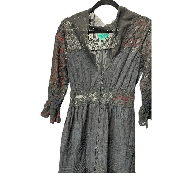 Antica Sartoria BlackโLace Maxi Dress โ Boho Chic Elegance Floral one size - Picture 2 of 16